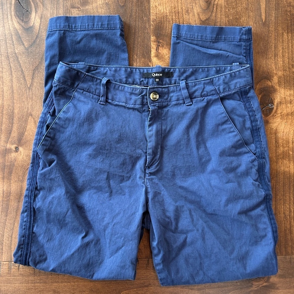Quince Stretch Cotton Twill Girlfriend Chino Pant | Navy Size 30 - Picture 5 of 11